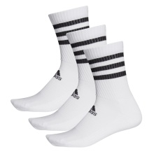 adidas Sport Socks Crew Cushion 3-Stripes (fully padded) white/black - 3 pairs